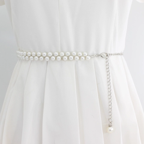 Catena In Vita Con Künstliche Perle Da Donna Cintura Perla Artificial Acrilica Lega Di Zinco Gancio Regolabile Accessorio Decorativo Per Abiti Elegante Dolce
