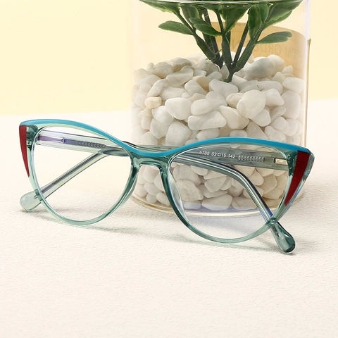 Kattenoog Blauw Licht Filter Bril Mode Retro PC Frame Veerscharnier Optisch Montuur Voor Dames
