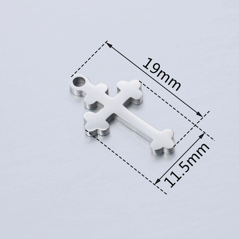 Pendenti A Croce In Acciaio Inossidabile Lucidato A Specchio Lettera Gesù Charms Geometrici Per Creazione Di Gioielli DIY