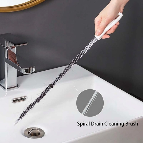 Spazzola Flessibile Per Pulizia Tubi Setole In Nylon A Spirale Strumento Sgorgante Lavandino Bagno Cucina Capelli