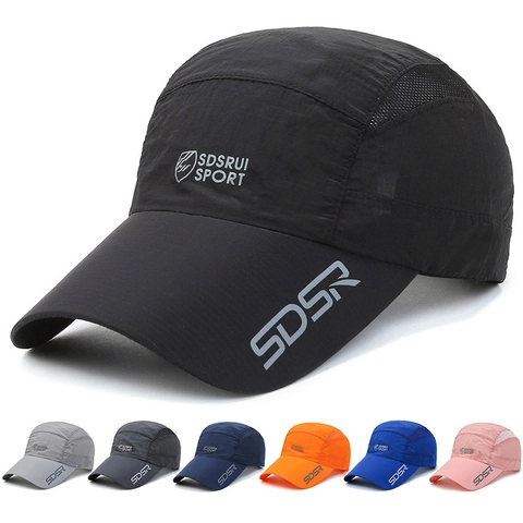 Quick Dry Sports Baseball Cap Polyester Mesh Breathable Sun Protection Lightweight Adjustable Outdoor Running Hat Men Women