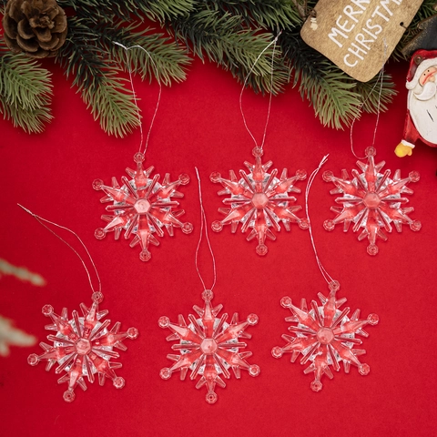 Ornamenti Appesi Fiocco Di Neve Di Natale Acrilico Trasparente Cristallo Decorazioni Albero Festa Inverno Casa Festivo