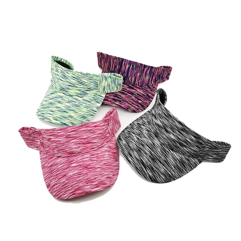 Sun Visor Hat Breathable Polyester Space Dye Print UV Protection Adjustable For Running Tennis Sports Outdoor