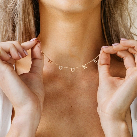 Minimalistische 316L Edelstahl Namenskette Mit Buchstabenanhänger Für Damen Valentinstag Personalisiertes Geschenk Mode DIY Schmuck