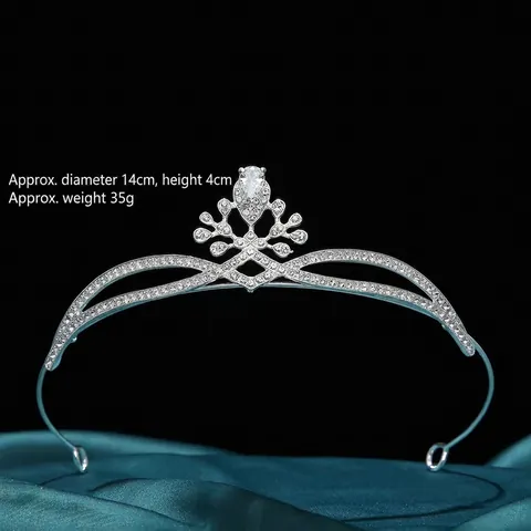 Elegante Diadema Corona In Lega Con Strass Cristallo Bianco E Gemma Rossa Per Matrimonio Compleanno Accessorio Capelli Principessa