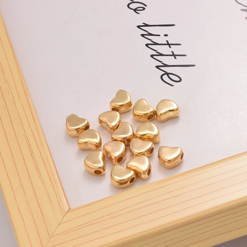 Perline Distanziatrici A Forma Di Cuore Plastica Galvanizzata CCB Lustro Metallico Per La Creazione Di Gioielli