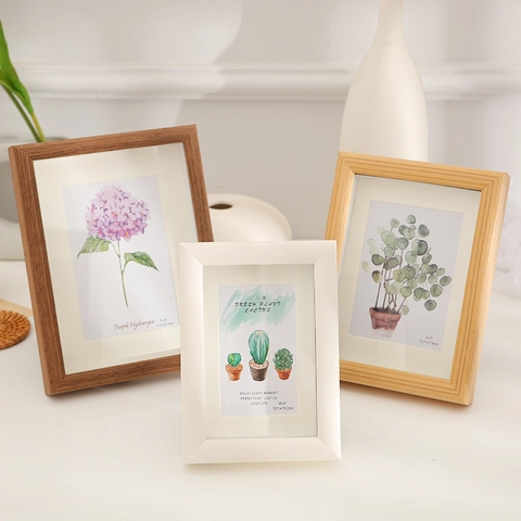 Solid Wood Shadow Box Picture Frame Hollow Display For Dried Flowers Specimen Desktop Wall Hanging Modern Home Decor
