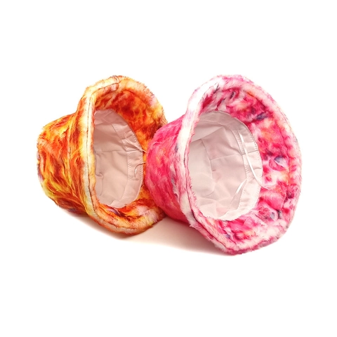 Sombrero De Pescador De Peluche Para Mujer Tie Dye Piel Sintética Invierno Cálido Grueso Suave Plegable Al Aire Libre