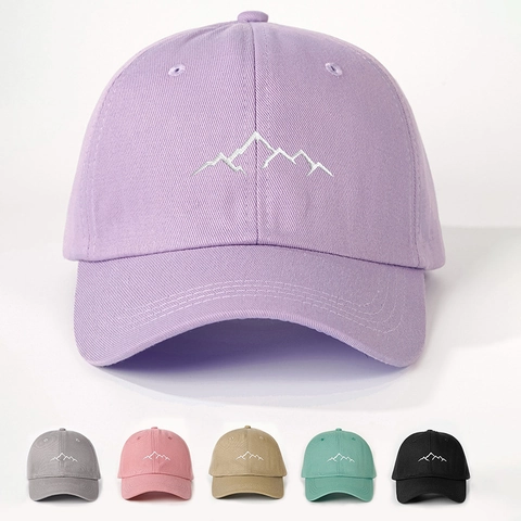 Mountain Embroidery Baseball Cap Polyester Breathable Adjustable Sun Protection Outdoor Sports Casual Hat For Men Women