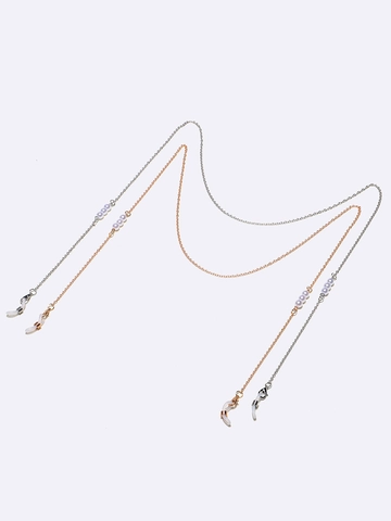Glasses Chain Mask Lanyard Copper Box Chain Metal Non Slip Silicone Loop Ends Anti Lost Eyewear Strap Holder
