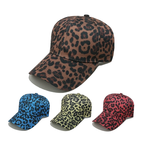 Luipaardprint Honkbalpet Polyester Gebogen Rand Verstelbaar Zonbescherming Mode Casual Hoed Voor Dames