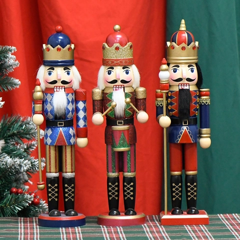 Cascanueces De Navidad Soldado De Madera Tradicional Pintado A Mano Adorno De Escritorio Decoración Festiva