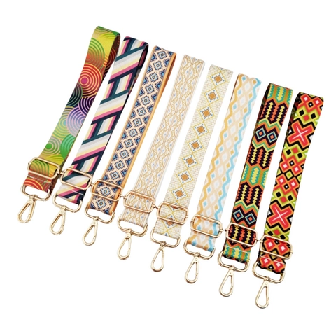 Tracolla Larga Stampata in Stile Etnico Regolabile in Poliestere Intrecciato Sostituzione Tracolla per Borse Donna Accessori