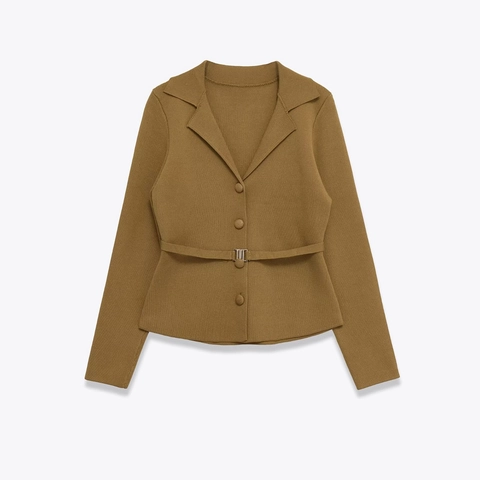 Cardigan E Gonna In Maglia Manica Lunga Risvolto Bottone Tessuto A Costine Con Cintura Chic Casual Donna