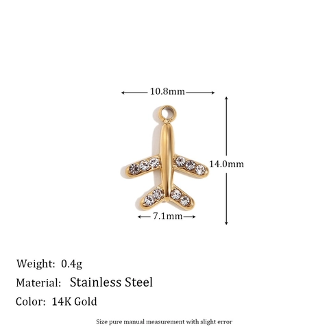Stainless Steel Charms Pendants 14K Gold Plated Zircon Rhinestone Inlay Heart Geometric Shapes DIY Jewelry Making Accessories