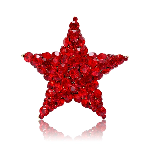 Broche Étoile À Cinq Branches Épingle Strass Scintillant Cristal Alliage Accessoire De Vêtement Élégant Mode Polyvalent
