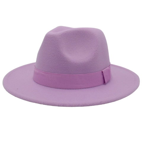 Elegant British Style Cashmere Wide Brim Fedora Hat Square Ribbon French Jazz Hat Autumn Winter Warm Fashion Cap