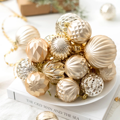 Palline Di Natale Infrangibili Ornamenti In Plastica Galvanizzata Multi Texture Decorative Per Albero Appendere Festa