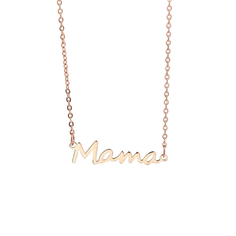 Mama Letter Pendant Necklace 18K Gold Plated Stainless Steel Chain Mother Day Gift Jewelry For Women