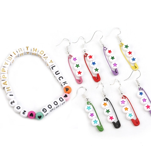 Acrylic Square Alphabet Letter Beads With Hole For DIY Jewelry Making Bracelet Necklace Crafting Supplies