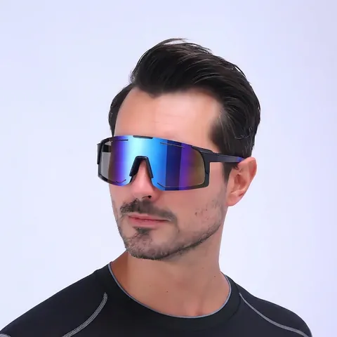Lunettes De Soleil Sport Cyclisme Protection UV400 Monture PC Coupe-Vent Grand Écran Polarisées Pour Course
