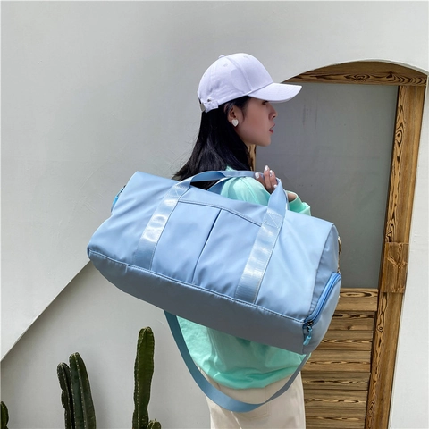 Large Capacity Travel Duffle Bag Gym Yoga Waterproof Oxford Cloth Independent Shoe Compartment For Women Men