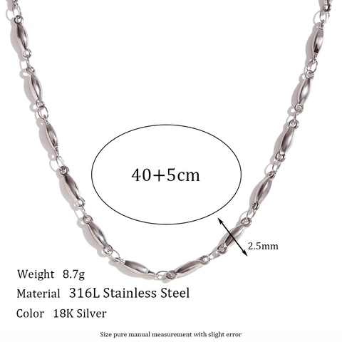 Minimalist Chain Necklace 316L Stainless Steel Water Resistant Jewelry For Women Men Simple Plain Basic
