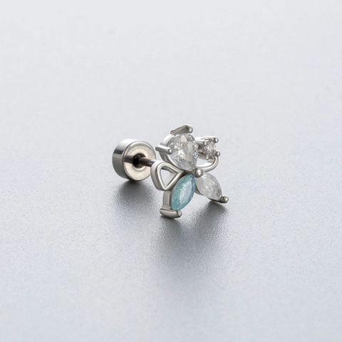 Titanium Stahl Knorpel Piercing Ohrstecker Schraubverschluss Zirkon Opal Planet Blume Regenschirm Formen Schmuck Für Frauen