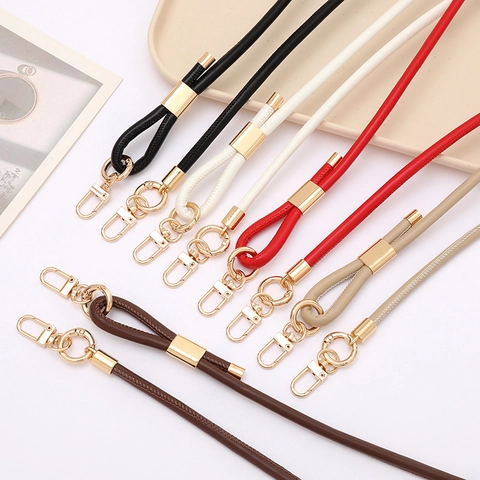 Adjustable PU Leather Crossbody Lanyard Replacement Strap For Bag Phone With Metal Buckles Versatile Fashionable