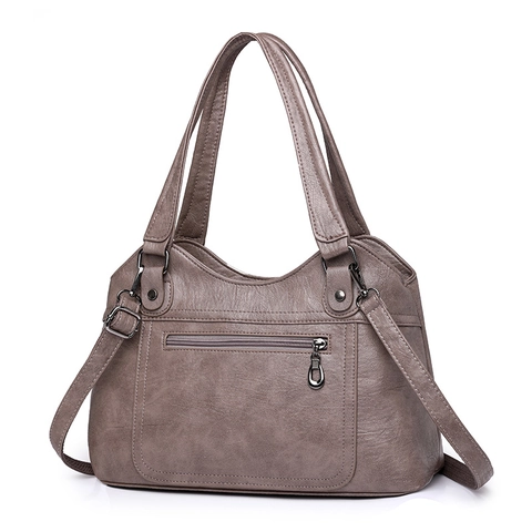 Borsa Tote Da Donna Pelle PU Grande Capacità Retro Borsa A Mano Resistente All'acqua Borsa A Tracolla