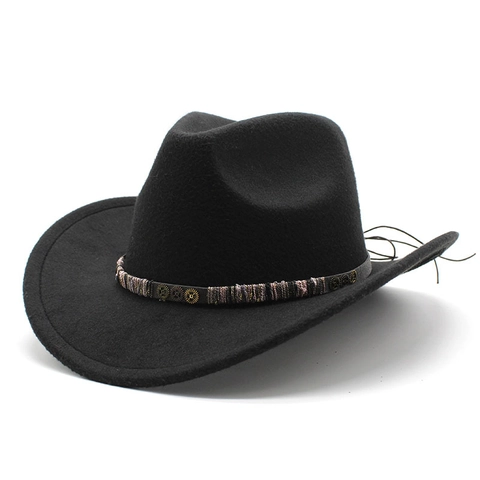 Cappello Da Cowboy Occidentale Retro Steampunk Feltro Tesa Larga Fascia Decorativa Ingranaggi Per Uomo Donna