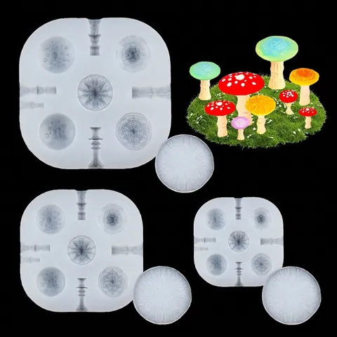 3D Mushroom Silicone Mold Mini Mushroom Shape DIY Clay Soft Pottery Fondant Resin Landscape Modeling Manual Craft Mold Tools