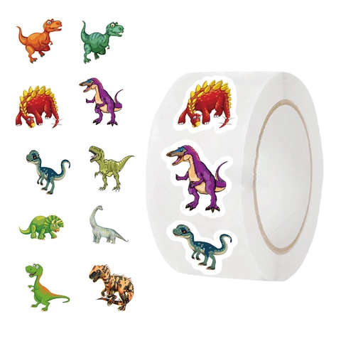 Adesivi Decorativi con Dinosauri dei Cartoni Animati per Bambini Insegnanti Forniture per Aule Sigilli per Buste Scrapbooking