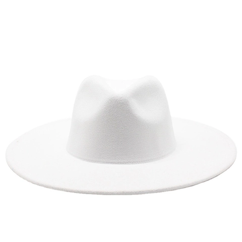 Elegant Wide Brim Fedora Hat Wool Felt Jazz Style Retro Party Dress Accessory For Men And Women