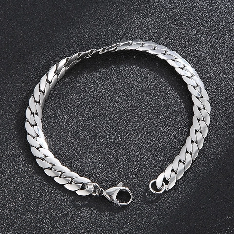 Pulsera De Cadena Cubana De Acero Inoxidable Para Hombre Hip Hop Joyería Minimalista Regalo