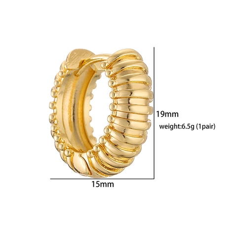 Orecchini A Cerchio In Ottone Placcato Oro 18K Corda Intrecciata Forma C Geo U A Costine Minimalista Vintage Per Donne