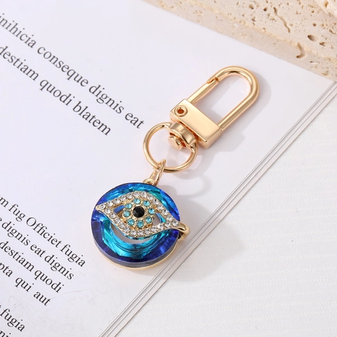 Exquisite Evil Eye Crystal Keychain Blue Glass Rhinestone Bag Charm Gold Silver Alloy Pendant For Women Men Fashion Jewelry Gift