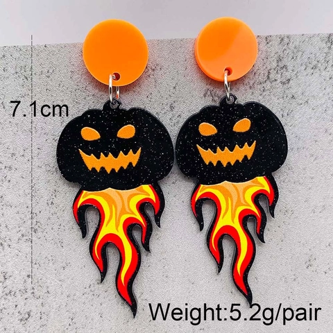Halloween Acryl Hänger Ohrringe Kürbis Geist Skelett Hexe Gothic Party Schmuck Für Damen