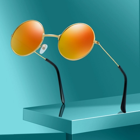 Kids Retro Round Sunglasses Metal Frame Vintage Mirror Lens For Boys Girls Toddler UV Protection Fashion Eyewear