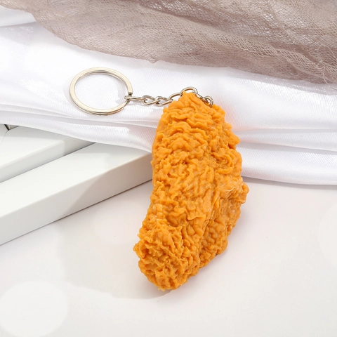 Realistic Fried Chicken Wing Drumstick Keychain Simulation Food Resin Pendant Bag Ornament For Foodie Gift Unique
