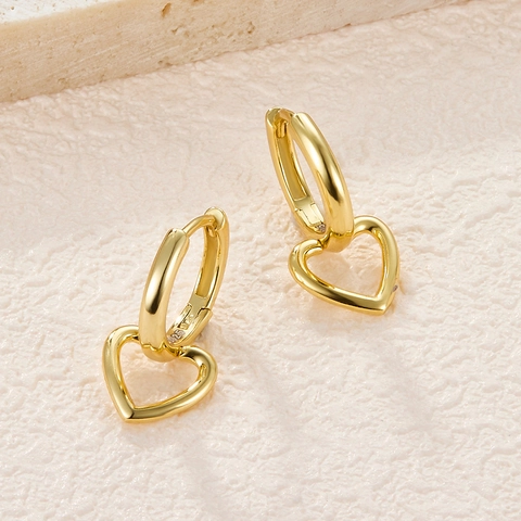 Orecchini a Cerchio a Cuore in Argento Sterling 925 per Donna Orecchini con Lucchetto a Cuore in Strass di Lusso Gioielli Placcati in Oro e Argento Regalo