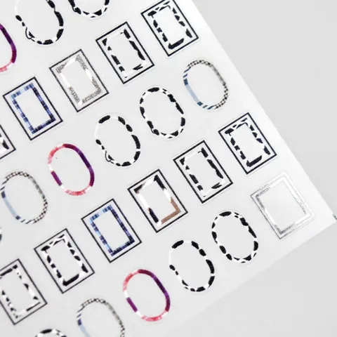 5D Stereoscopic Nail Art Stickers Thin Tough Retro Frame English Letters DIY Manicure Decoration Elegant Style