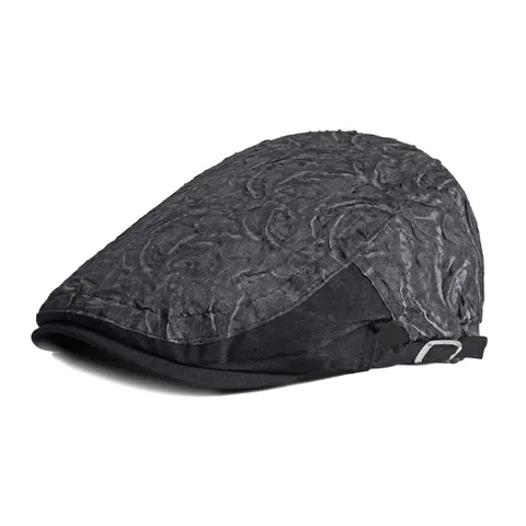Women Lace Flower Beret Hat 3D Floral Texture Breathable Mesh Sun Protection Retro Flat Cap Adjustable Buckle