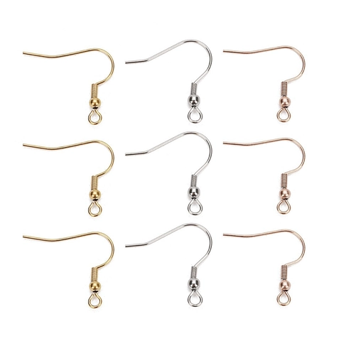Ganchos De Pendientes Franceses De Acero Inoxidable Con Perla Y Resorte Antialérgicos Para Creación De Joyas DIY