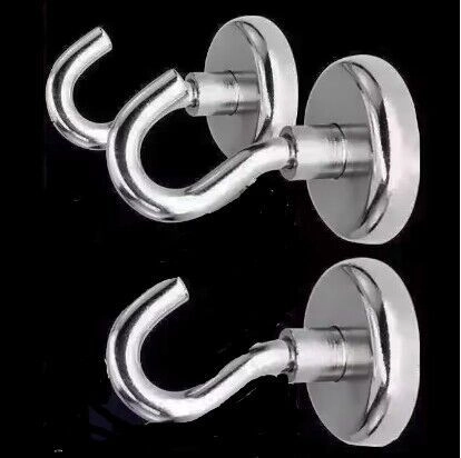 Strong Magnetic Hooks Metal Neodymium For Refrigerator Kitchen Cabinets Office Hanging Storage Organization Silver Novelty
