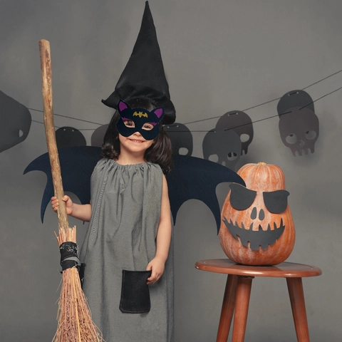 Halloween Kids Bat Wings And Mask Costume Felt Cosplay Props For Birthday Party Dress Up