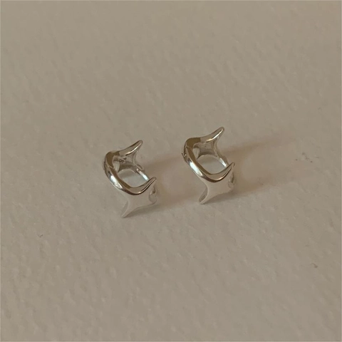Orecchini A Cerchio Huggie A Stella Argento Sterling 925 Minimalista Geometrico Gioielli Per Donna