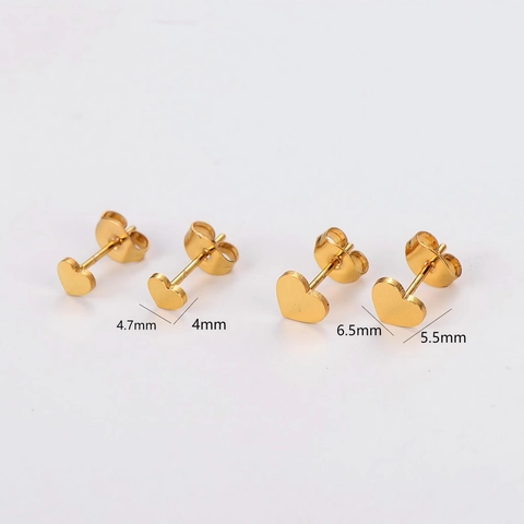 Hart Oorknopjes 304 Roestvrij Staal Verguld Minimalistische Mode-Sieraden Accessoires Voor Dames