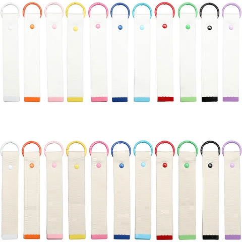 Woven Ribbon Keychain Cotton Webbing Strap With Colorful Metal D-Ring For Bag Charm DIY Minimalist Accessory