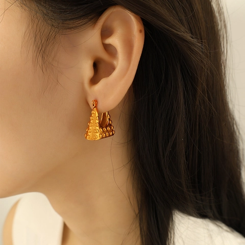Minimalist Stainless Steel Lock Safety Pin Hoop Earrings For Women Punk Street Style Geometric U-Shaped Earrings Fashion Jewelry Accessory